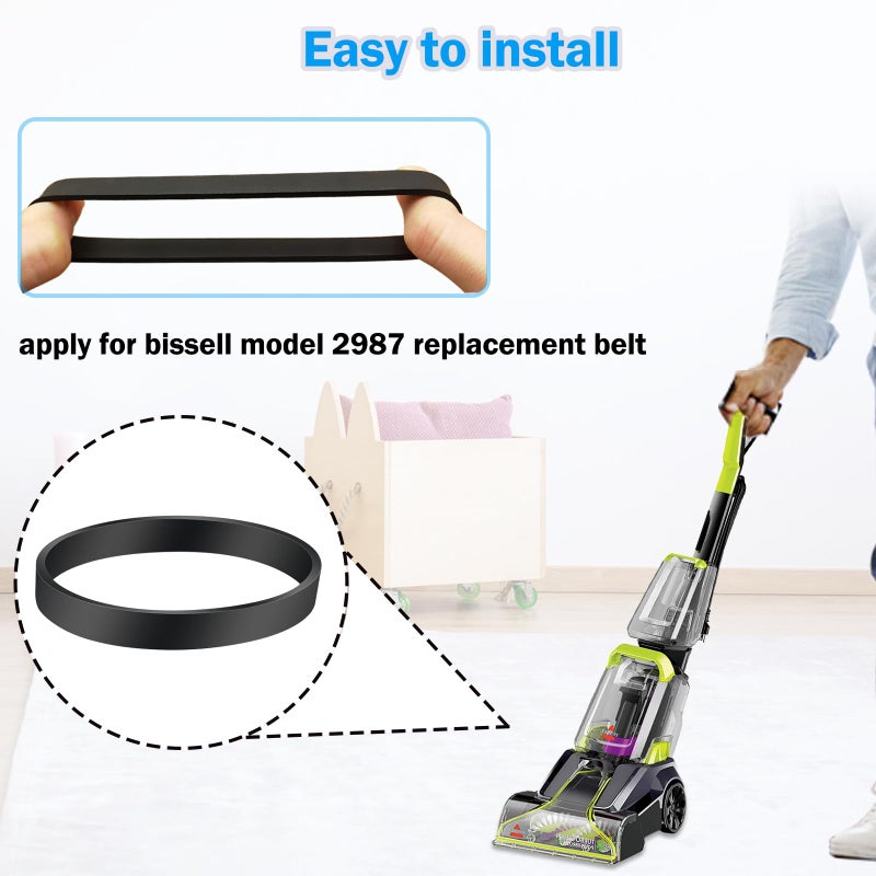 ATUOE Vacuum Belt Replacement For Bissell Powerforce Powerbrush Pet And Turboclean Powerbrush Lightweight Pet Vacuum Cleaner, Fits Model: 2910, 2910W, 2987, 29878, 29879, 2806, 28062, 28068 Carpet Cleaner - Image 4